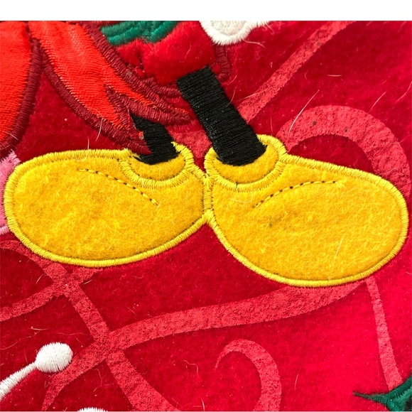 2010 Disney Mickey Minnie Mouse Christmas 18" Stocking Corduroy /fleece - Picture 6 of 8
